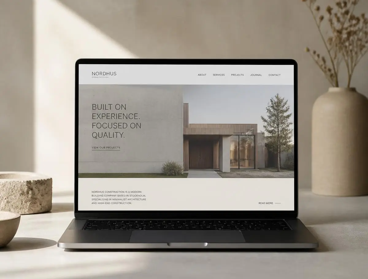 Nordhus Construction website mockup