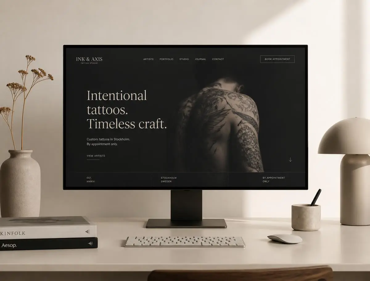 Ink & Axis website mockup